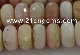 COP1324 15.5 inches 7*12mm faceted rondelle natural pink opal beads