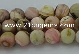 COP1331 15.5 inches 6mm round matte natural pink opal gemstone beads