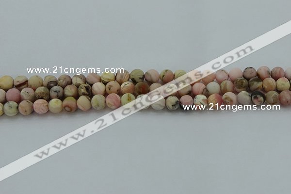 COP1331 15.5 inches 6mm round matte natural pink opal gemstone beads