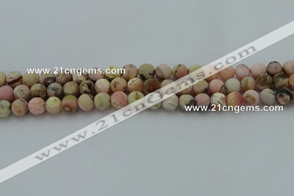 COP1332 15.5 inches 8mm round matte natural pink opal gemstone beads