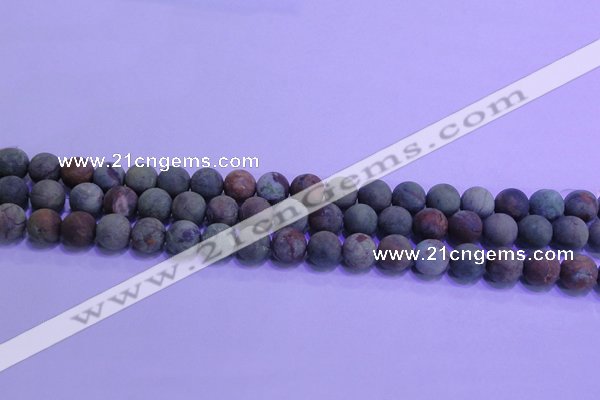 COP1351 15.5 inches 6mm round matte green opal gemstone beads