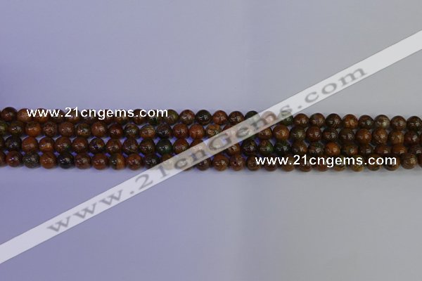 COP1360 15.5 inches 4mm round African green opal beads wholesale