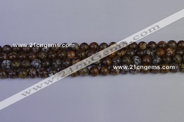 COP1372 15.5 inches 8mm round fire lace opal beads wholesale