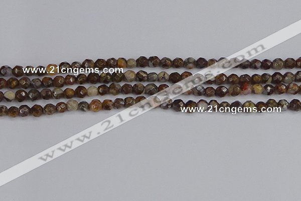 COP1386 15.5 inches 4mm faceted round fire lace opal beads