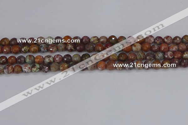 COP1394 15.5 inches 6mm faceted round African green opal beads