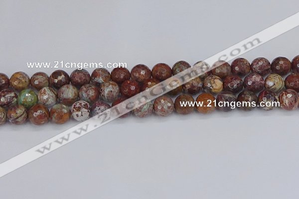 COP1396 15.5 inches 10mm faceted round African green opal beads