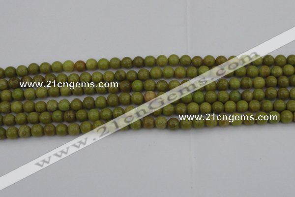 COP1400 15.5 inches 4mm round yellow opal gemstone beads