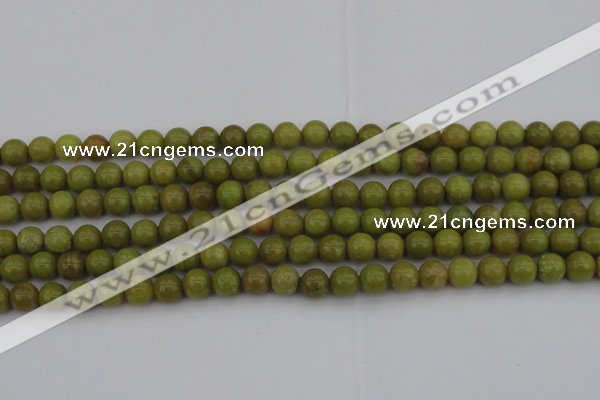 COP1401 15.5 inches 6mm round yellow opal gemstone beads