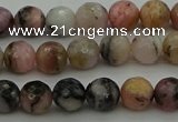 COP1412 15.5 inches 8mm faceted round natural pink opal gemstone beads