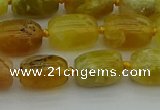 COP1420 15.5 inches 10*14mm drum yellow opal gemstone beads