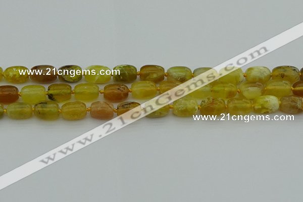 COP1420 15.5 inches 10*14mm drum yellow opal gemstone beads