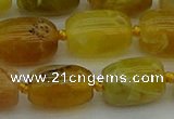 COP1422 15.5 inches 13*18mm drum yellow opal gemstone beads