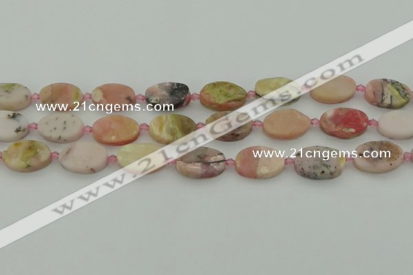 COP1436 15.5 inches 10*16mm oval natural pink opal gemstone beads