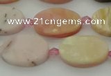 COP1437 15.5 inches 12*18mm oval natural pink opal gemstone beads