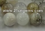 COP1453 15.5 inches 10mm round grey opal gemstone beads