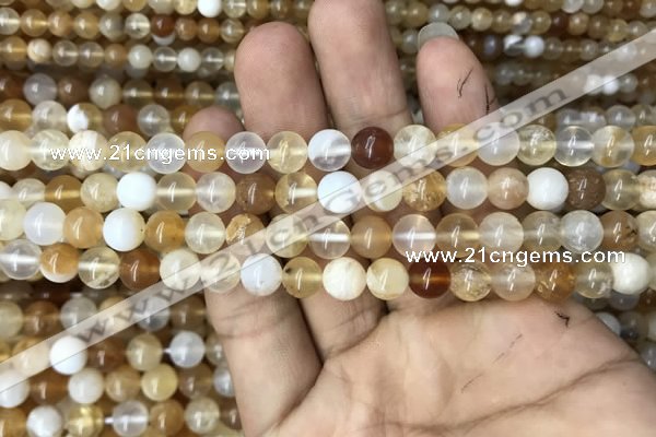 COP1457 15.5 inches 8mm round yellow opal gemstone beads