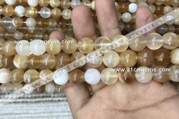 COP1459 15.5 inches 12mm round yellow opal gemstone beads