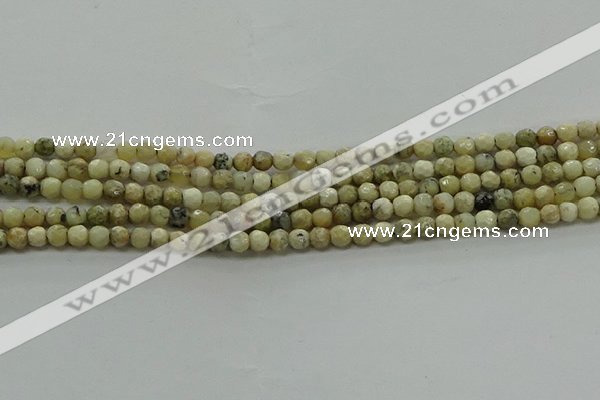 COP1470 15.5 inches 4mm faceted round African opal gemstone beads