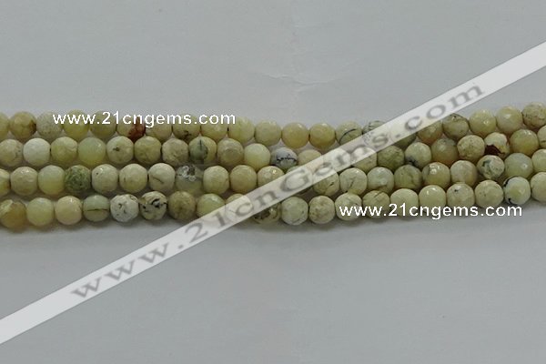 COP1471 15.5 inches 6mm faceted round African opal gemstone beads