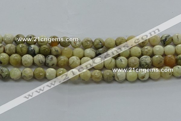 COP1472 15.5 inches 8mm faceted round African opal gemstone beads