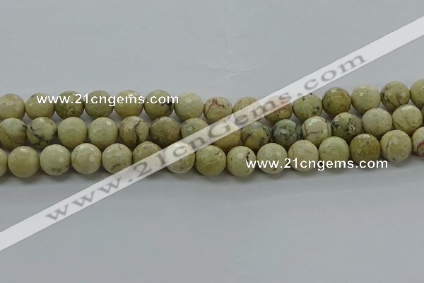 COP1473 15.5 inches 10mm faceted round African opal gemstone beads