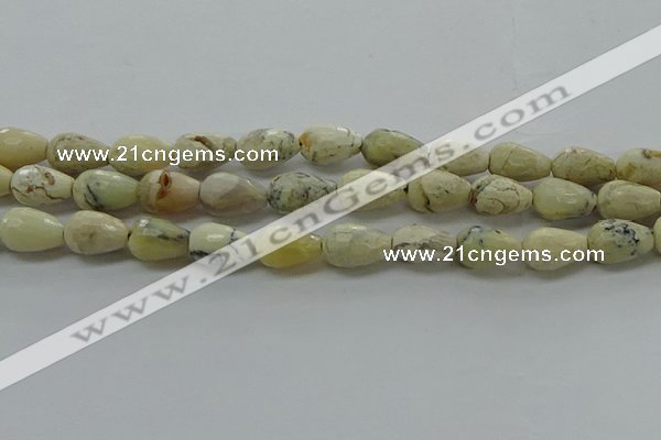 COP1480 15.5 inches 8*12mm faceted teardrop African opal gemstone beads