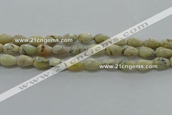 COP1480 15.5 inches 8*12mm faceted teardrop African opal gemstone beads