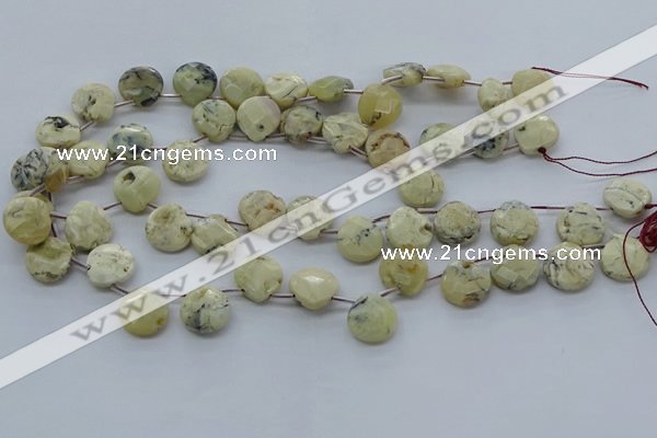 COP1483 15.5 inches 15*15mm briolette African opal gemstone beads