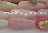 COP1490 15.5 inches 8*20mm teardrop natural pink opal beads