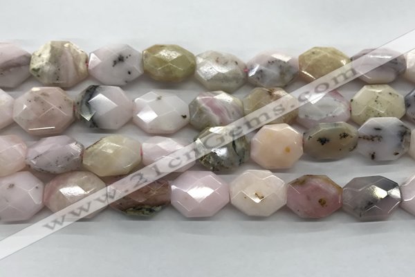 COP1495 12*16mm - 13*18mm faceted octagonal natural pink opal beads