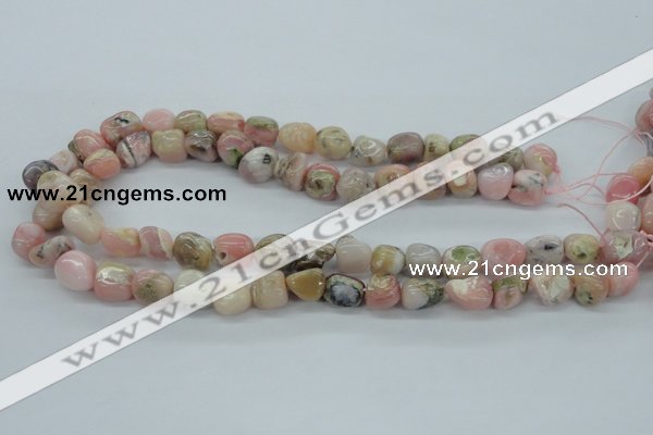 COP15 15.5 inches 10*12mm nugget natural pink opal beads wholesale