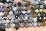 COP1517 15.5 inches 8mm faceted nuggets amethyst sage opal beads