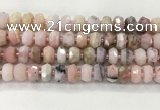 COP1550 15.5 inches 6*10mm - 8*11mm faceted tyre natural pink opal beads