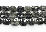 COP1551 25*30mm - 27*32mm faceted octagonal grey opal beads