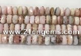 COP1553 15.5 inches 6*12mm - 8*13mm faceted tyre natural pink opal beads