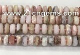 COP1554 15.5 inches 6*13mm - 8*14mm faceted tyre natural pink opal beads