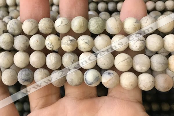 COP1563 15.5 inches 10mm round matte African opal beads