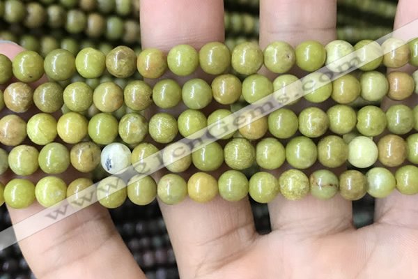 COP1573 15.5 inches 6mm round Australia olive green opal beads