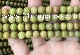 COP1574 15.5 inches 8mm round Australia olive green opal beads