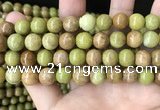 COP1575 15.5 inches 10mm round Australia olive green opal beads