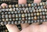 COP1578 15.5 inches 4mm round Australia brown green opal beads