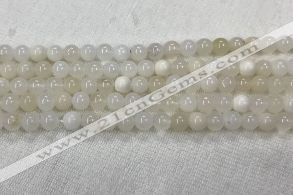 COP1588 15.5 inches 6mm round white opal gemstone beads