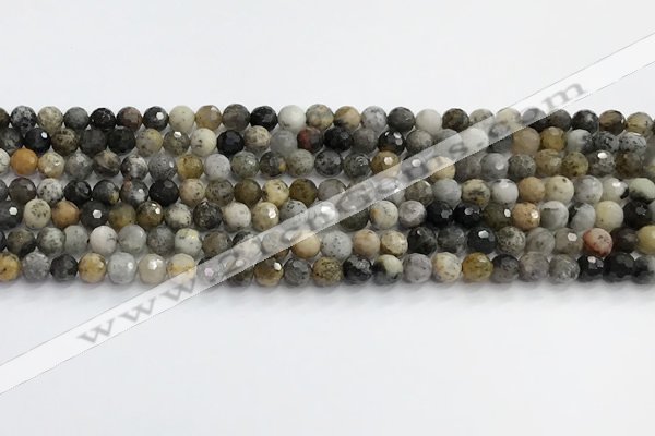 COP1608 15.5 inches 4mm faceted round moss opal beads