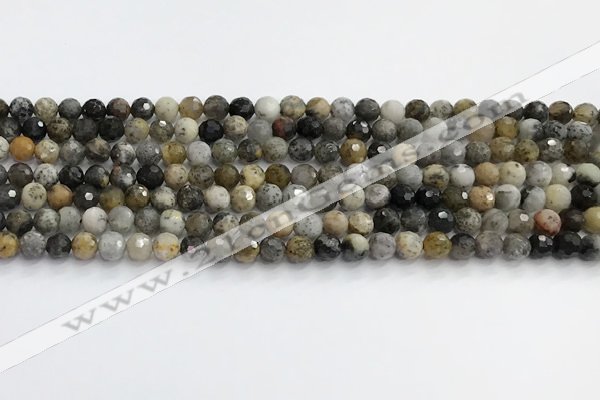 COP1609 15.5 inches 6mm faceted round moss opal beads