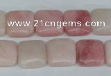 COP162 15.5 inches 14*14mm square pink opal gemstone beads wholesale