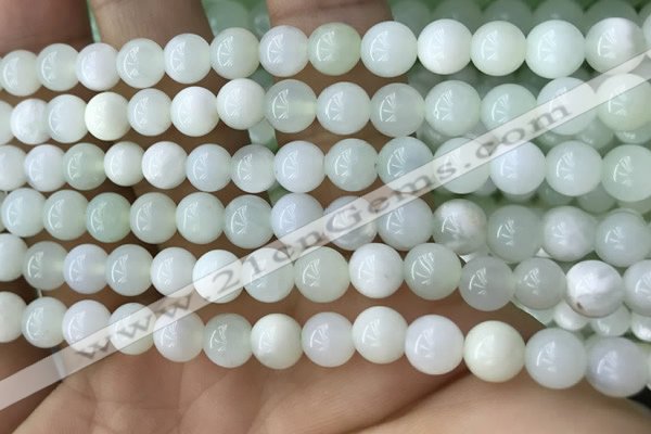 COP1635 15.5 inches 6mm round natural green opal beads