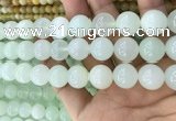 COP1639 15.5 inches 14mm round natural green opal beads