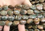 COP1652 15.5 inches 12*16mm oval green opal gemstone beads