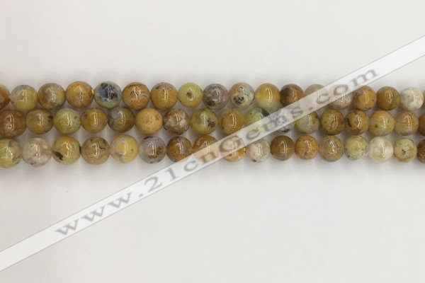 COP1670 15.5 inches 6mm round yellow opal gemstone beads