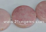 COP168 15.5 inches 30mm flat round pink opal gemstone beads